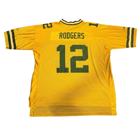 Vintage 2000s Reebok Packers Aaron Rodgers Jersey Gold #12 XXL - Picture 5 of 5